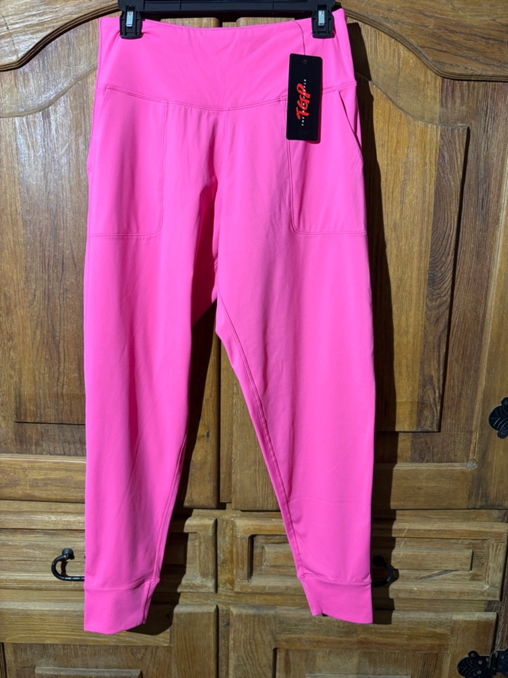 Women's Hot Pink Pocket Leggings with Wide Waistband